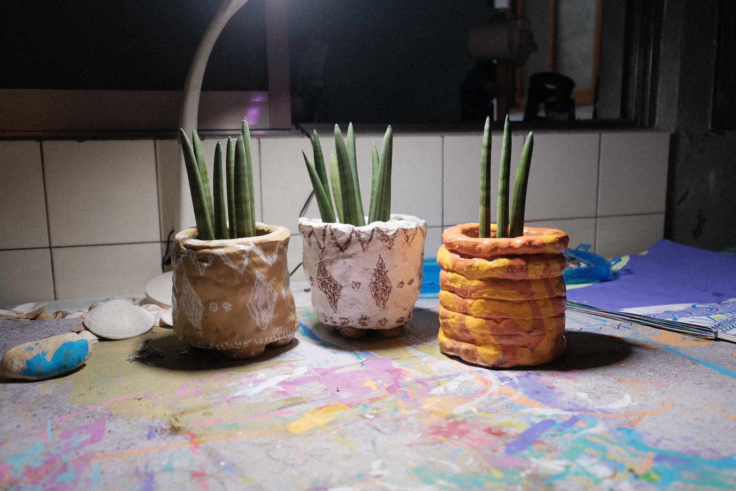 찰흙 아크릴물감으로 화분만들며 놀이 명상